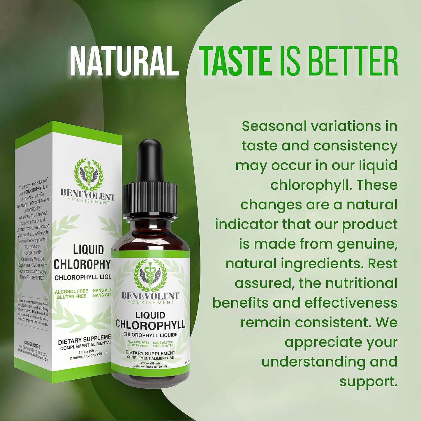 Benevolent Chlorophyll Liquid Drops & Magnesium Complex 4 Month Supply - Highly Concentrated Formula with 4X Potency for Skin Wellness and Freshness - 5 Premium Forms of Magnesium