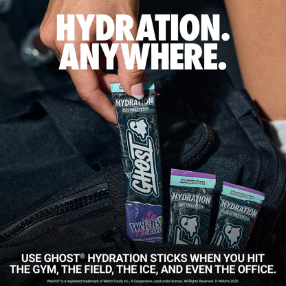 GHOST Hydration Sticks, Electrolyte Powder Packets, Sonic Cherry Limeade - 24 Sugar Free Instant Electrolyte Drink Mix - Caffeine-Free Daily Hydration & Immune Support with Clean Formula