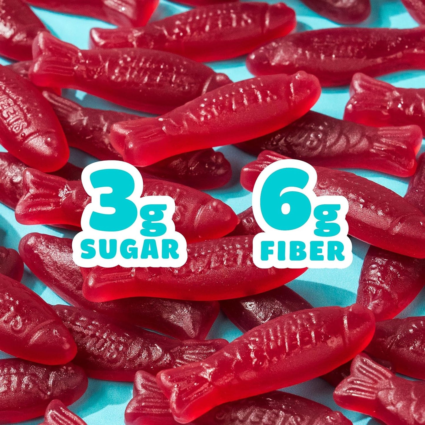SmartSweets Sweet Fish, Low Sugar Gummy Candy (3g), Low Calorie (130), Gluten-Free -1.8oz (Pack of 12) Packaging may vary