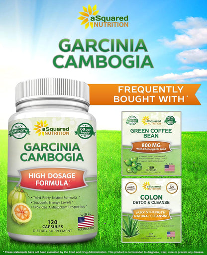 100% Pure Garcinia Cambogia Extract - 120 Capsules, Ultra High Strength HCA, Natural Weight Loss Diet Pills XT, Best Extreme Fat Burner Slim & Detox Max, Premium Blocker for Men & Women, Made in USA