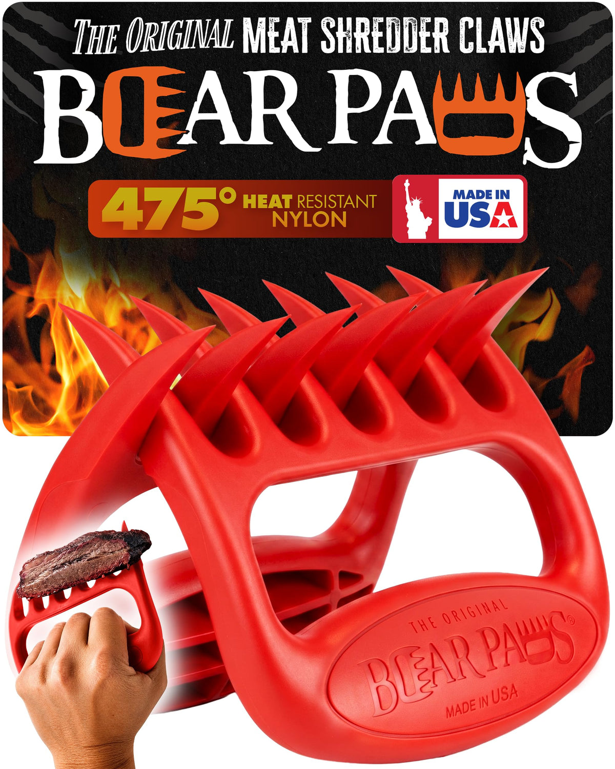 Bear Paws Meat Claws - The Original BBQ Meat Shredder Claws - Black