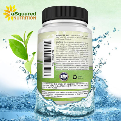 aSquared Nutrition Green Tea Extract with EGCG – 180 Capsules – 500mg per Capsule – 75% Polyphenols, 45% EGCG – Antioxidant Support, Heart Health, Natural Detox – Low Caffeine Supplement