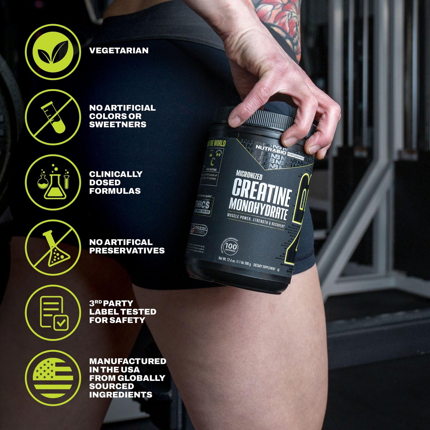 NutraBio Pure Micronized Creatine Monohydrate Powder Supplement, Unflavored, (300 g) - Supports Bulk Muscle Energy, Recovery, and Strength - HPLC Tested Creatine Powder Supplement for Men and Women