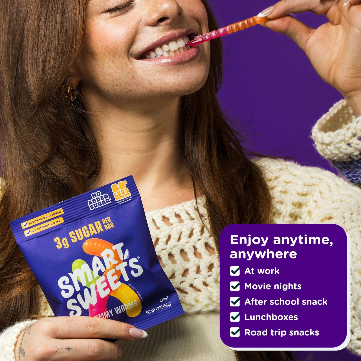 SmartSweets Sweet Fish, Low Sugar Gummy Candy (3g), Low Calorie (130), Gluten-Free -1.8oz (Pack of 12) Packaging may vary