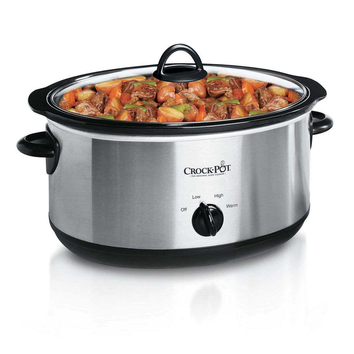 Crock-Pot 7 Quart Oval Manual Slow Cooker, Stainless Steel (SCV700-S-BR) & 7 Quart