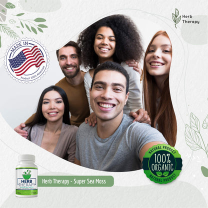 Herb Therapy Sea Moss Capsules 100 Pack - Irish Sea Moss with Bladderwrack