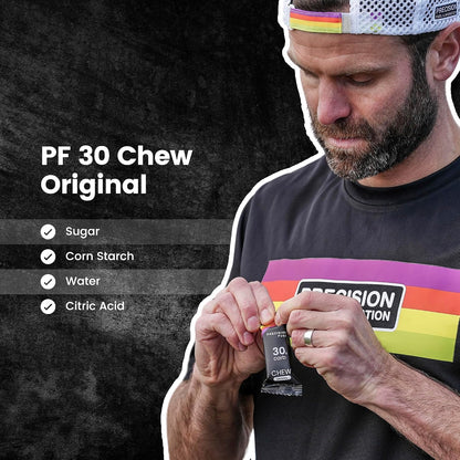 Precision Fuel PF30 Chew Energy Chews - Carbohydrate Fuel for Endurance, Lightweight & Portable, 30g Carbs - Ideal for Long Runs, Rides & Workouts -Original Flavour (15 Chews)
