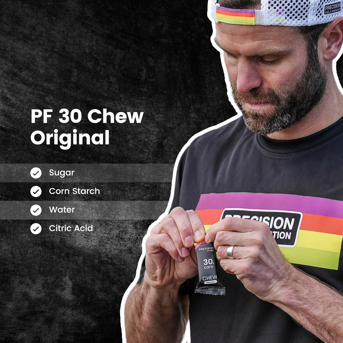 Precision Fuel PF30 Chew Energy Chews - Carbohydrate Fuel for Endurance, Lightweight & Portable, 30g Carbs - Ideal for Long Runs, Rides & Workouts -Original Flavour (15 Chews)