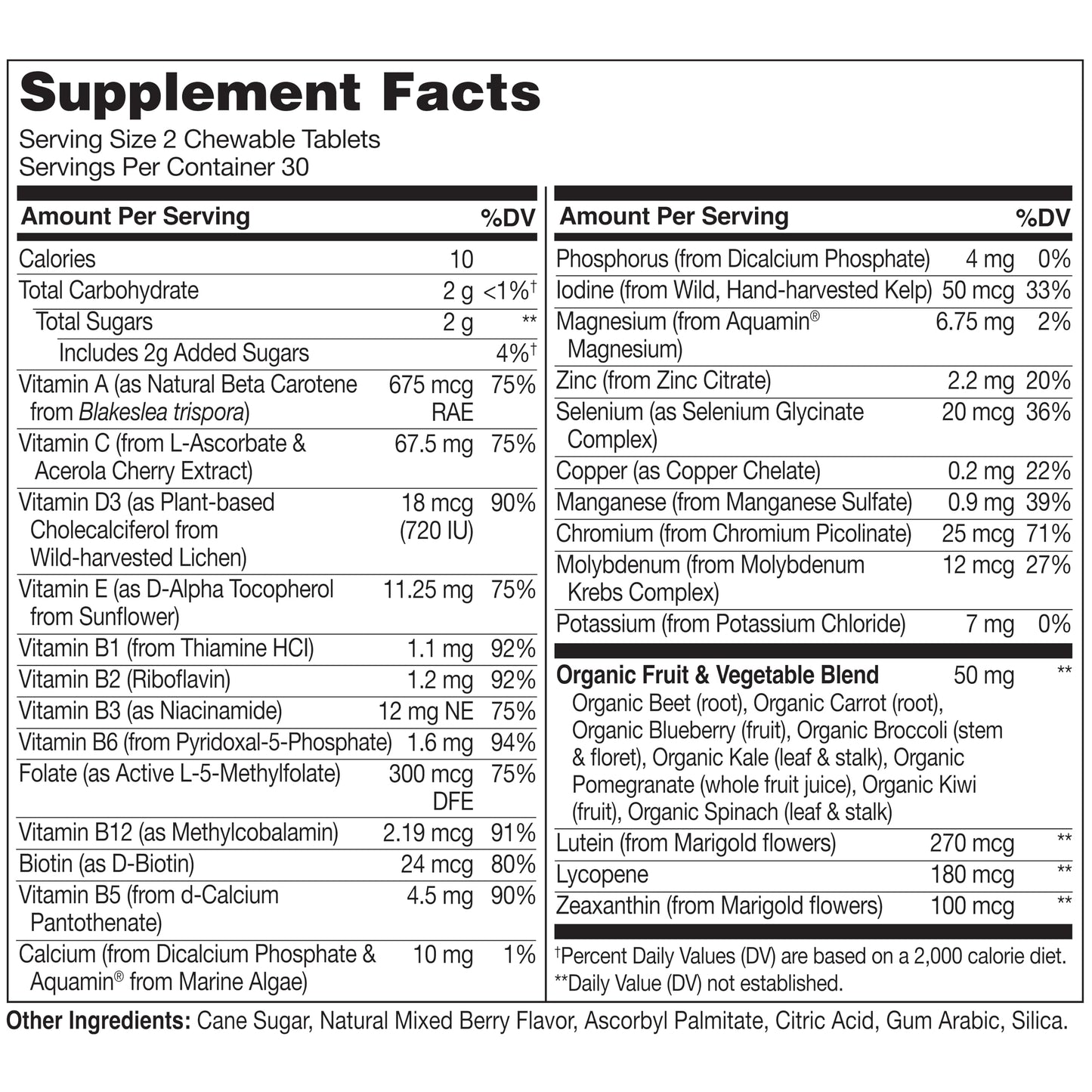 NATURELO Chewable Vitamin for Kids Multivitamin with Whole Food Organic Fruit Blend - 60 Tablets for Children