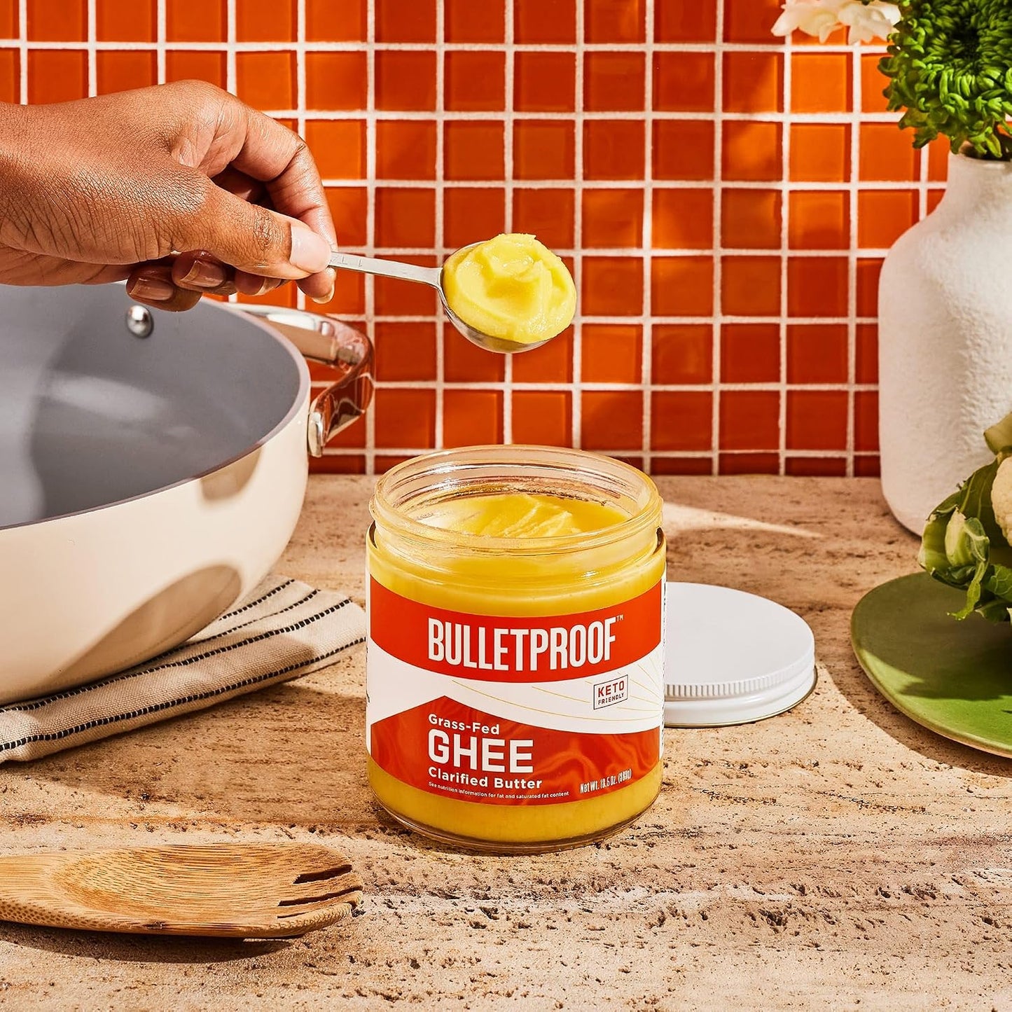 Bulletproof Grass Fed Ghee, Pasture Raised, 100% Grass Fed Clarified Butter, Keto, Paleo, Lactose Free, Casein Free, Non-GMO, 13.5 oz