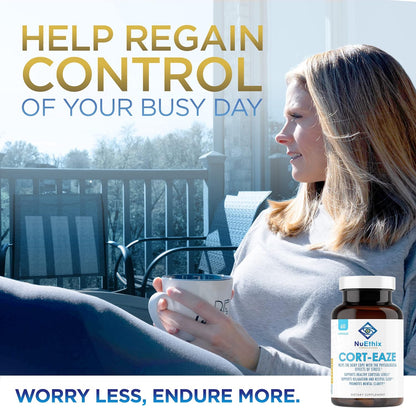 NuEthix Formulations Relaxation Supplement Bundle: Cort-Eaze Cortisol-Control Supplement, 60 Capsules, 30 Servings and Relax Liposomal, 2 Fluid Ounces, 30 Servings