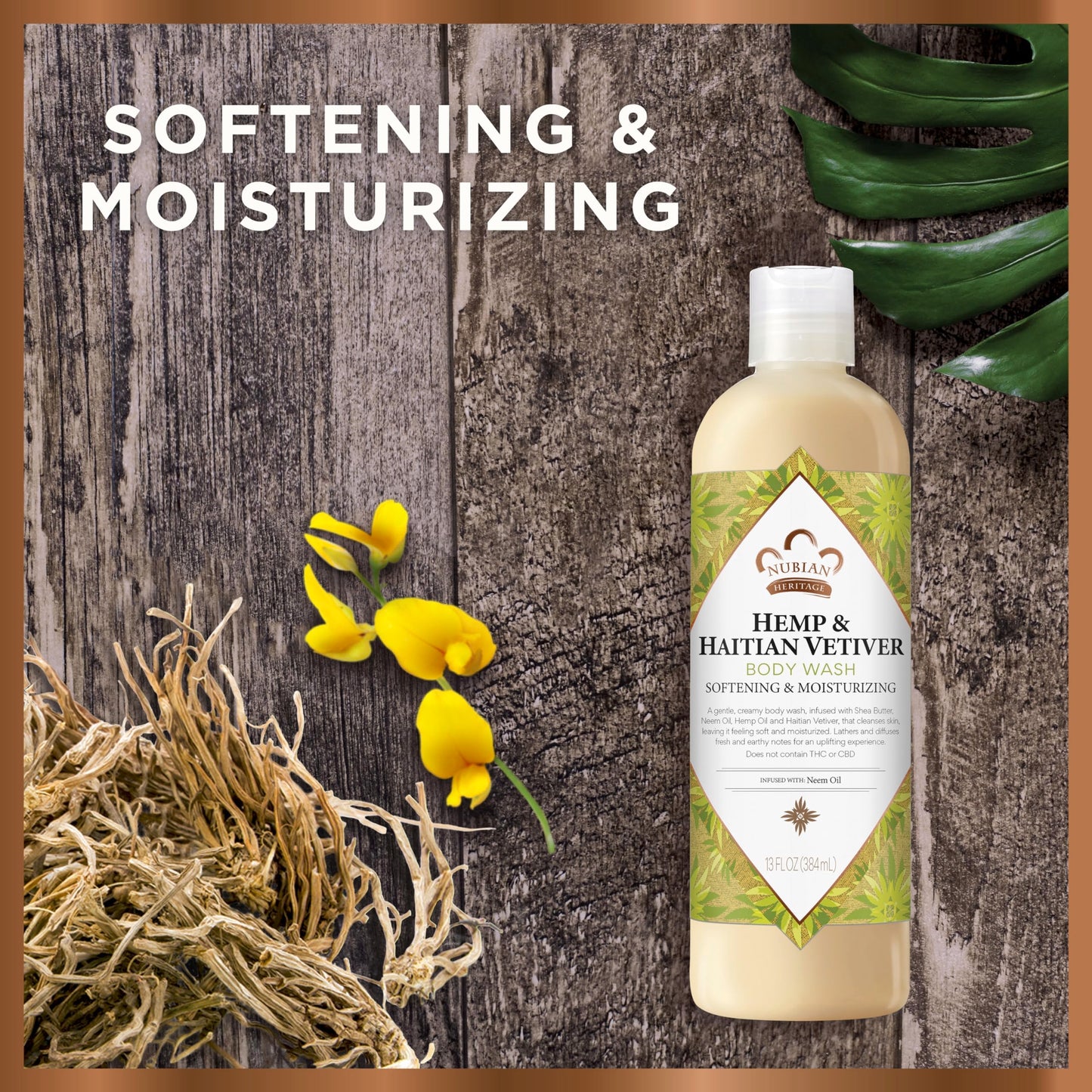 Nubian Heritage Body Wash Goats Milk and Chai Soothing & Hydrating Body Cleanser Made with Fair Trade Shea Butter, 13 oz