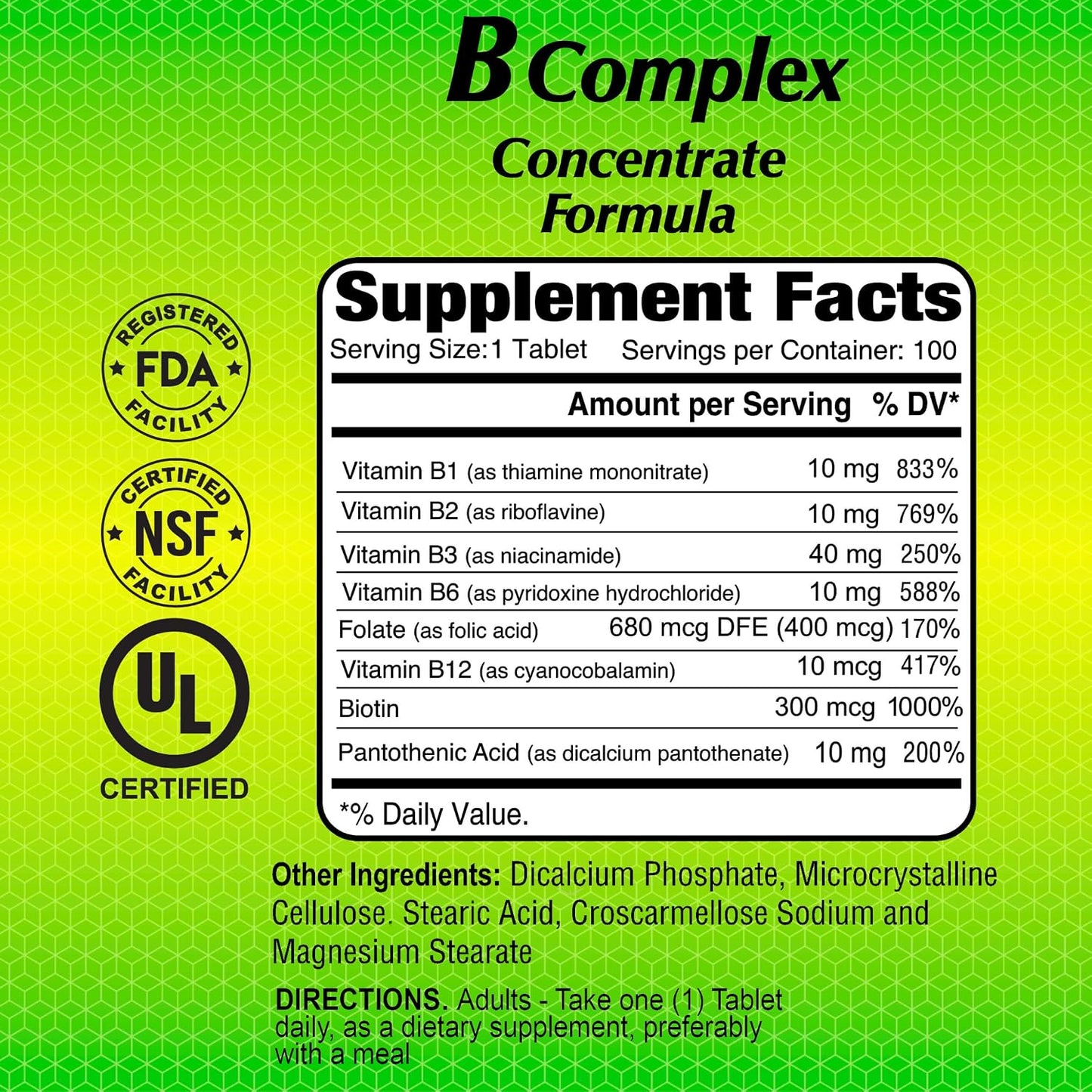 ALFA VITAMINS B Complex Formula - Daily Nutritional Supplement - B Vitamins for a Healthier Heart and Nervous System, and Natural Energy Increase - 100 Tablets
