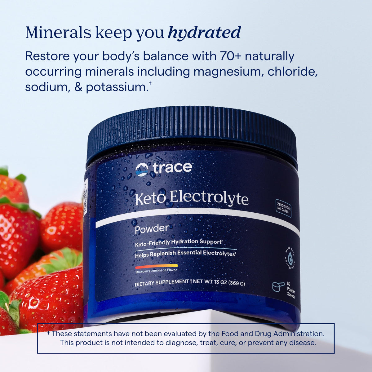 Trace Minerals Hydro Pak Keto Electrolyte, Lemon Lime, 55 Servings