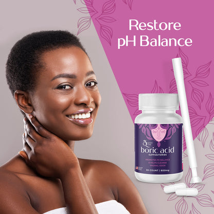 Queen Care - Boric Acid Suppositories & Applicators, Complete Feminine Care, PH Balance for Women