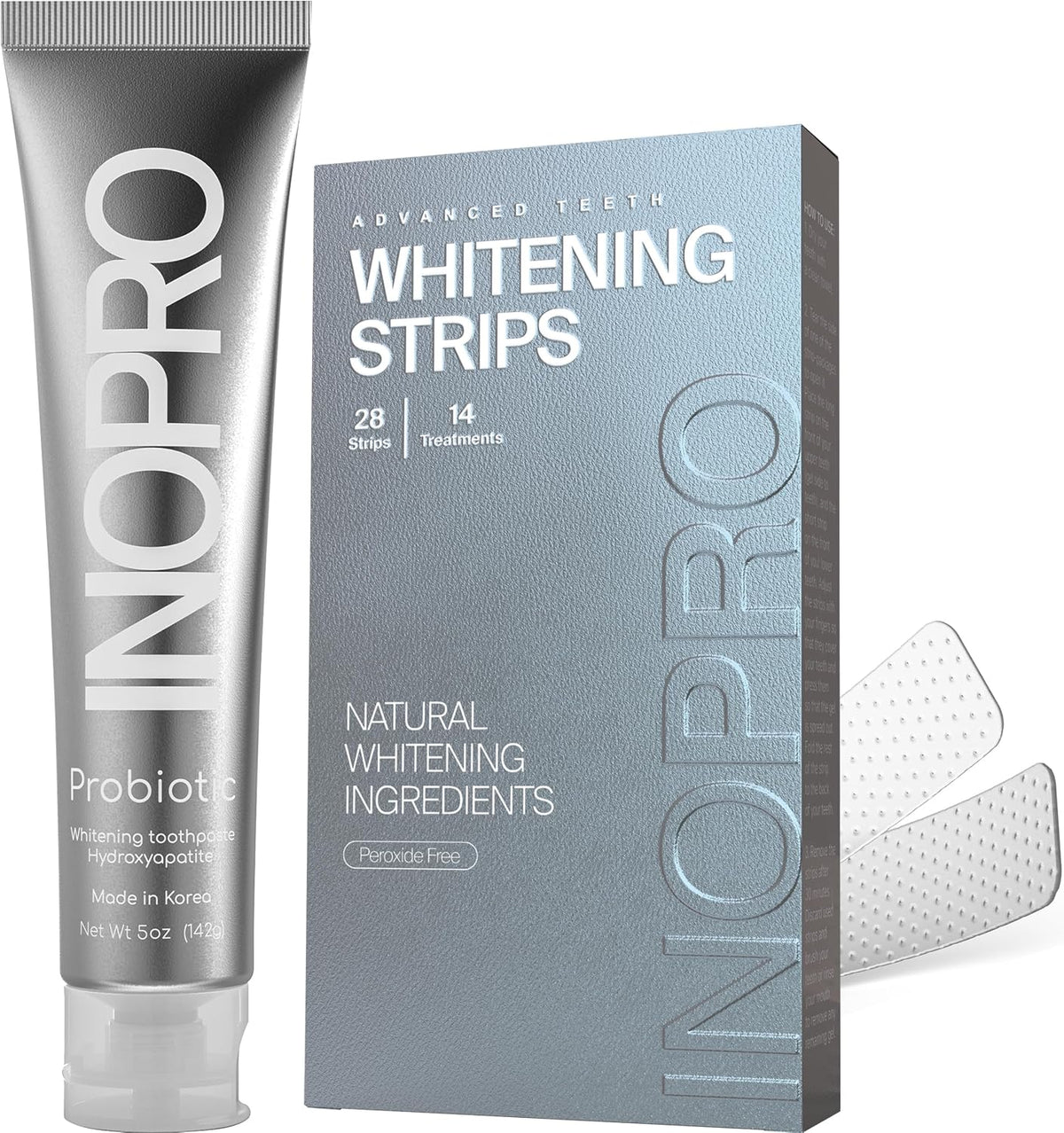 Advanced Teeth Whitening 14 Treatments Kit + Natural Whitening Hydroxyapatite Toothpaste with Probiotic for Sensitive Teeth 5oz