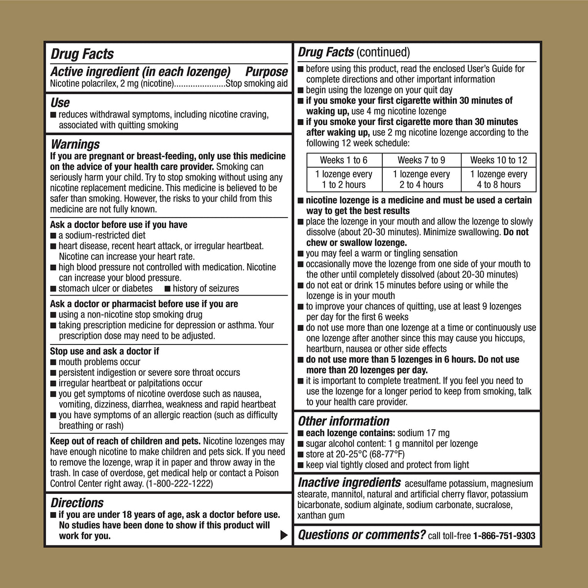 GoodSense Nicotine Polacrilex Lozenge, 2 mg (nicotine), Stop Smoking Aid