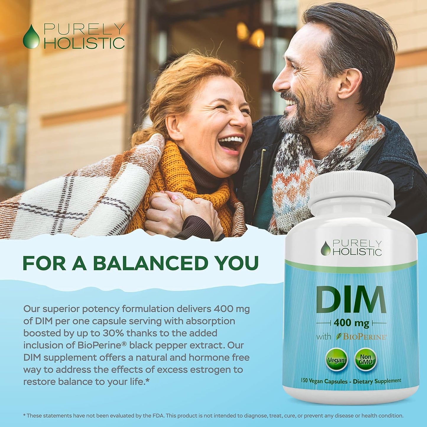 DIM Supplement 400MG, Extra Strength, Estrogen Balance, 5 Month Supply | Hormone Balance for Men & Women, Menopause Prostate & Energy Support, Diindolylmethane, Gluten-Free & Non-GMO, 150 Capsules