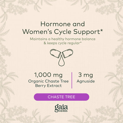 Gaia Herbs, Vitex Berry Vegan Liquid Phyto Capsules - PMS Support Supplement, Chaste Tree berry
