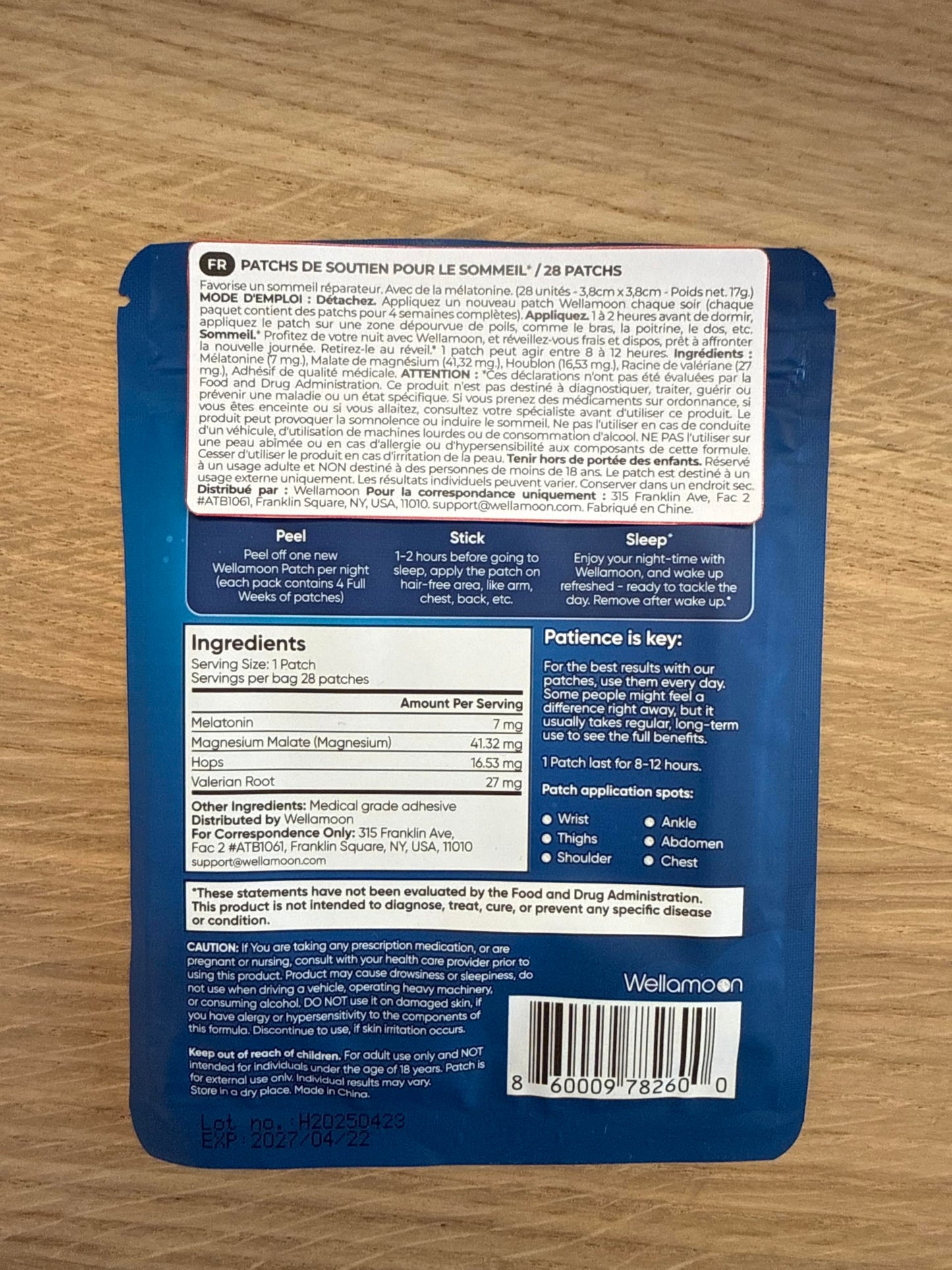 Wellamoon Original Sleep Patches for Adults Extra Strength | Easy-to-Apply Sleep Patch with Melatonin & Valerian | Relax & Wake Up Refreshed | Long-Lasting Night Comfort for Men & Women | 28 Patches