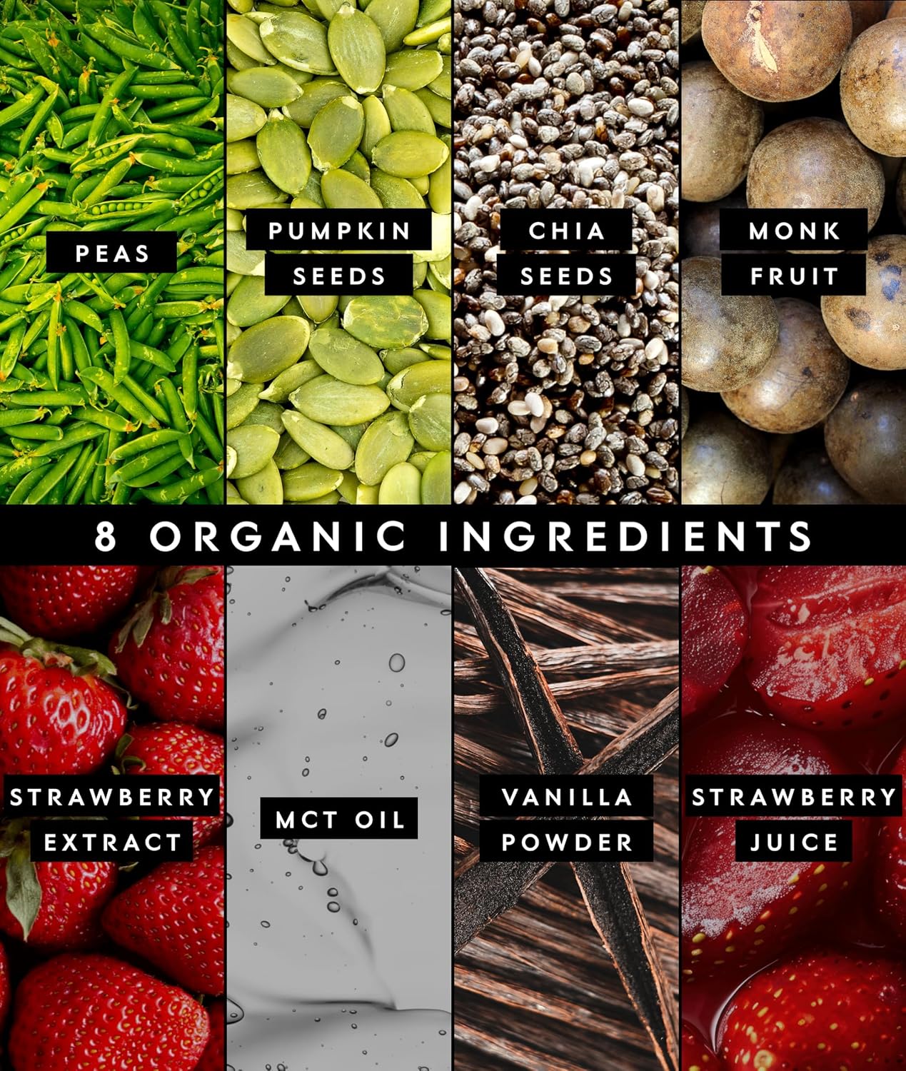 Truvani Organic Plant Based Protein Powder | Strawberry | 10 Servings | Vegan | 20g Pea Protein | Single Serving Travel Packets | Keto | Gluten & Dairy Free | Low Carb