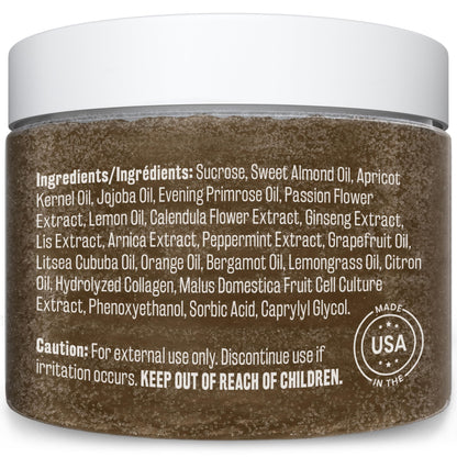 Himalayan Salt Scrub Face Foot & Body Exfoliator Infused with Collagen and Stem Cell Natural Exfoliating Salt Body Scrub for Toning Cellulite Skin Care by M3 Naturals
