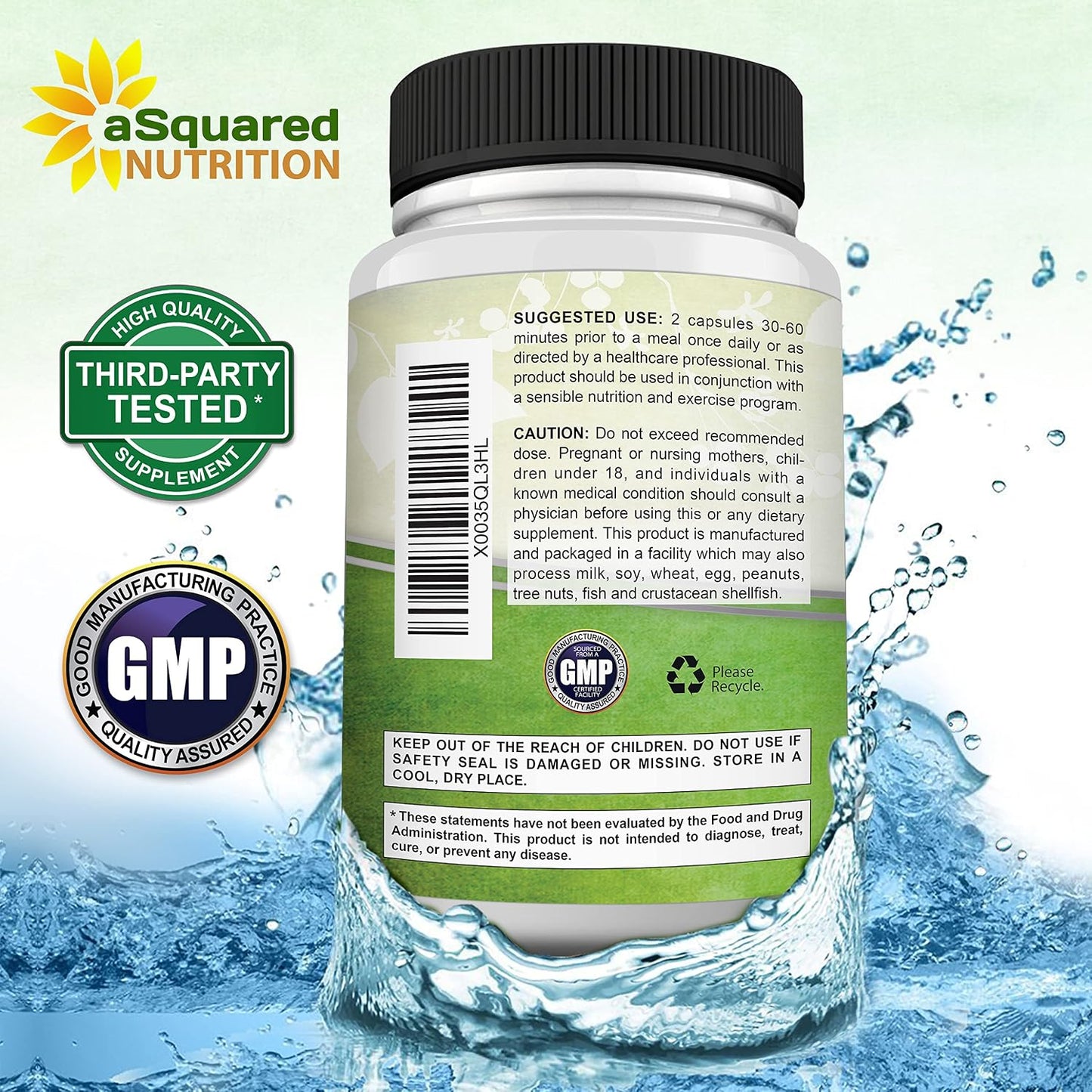 aSquared Nutrition Garcinia Cambogia - 1600mg/Serving - 180 Capsules | Standardized HCA Supplement - Natural Pure Extract Pills Alternative to Gummies, Drops, Tea & Powder