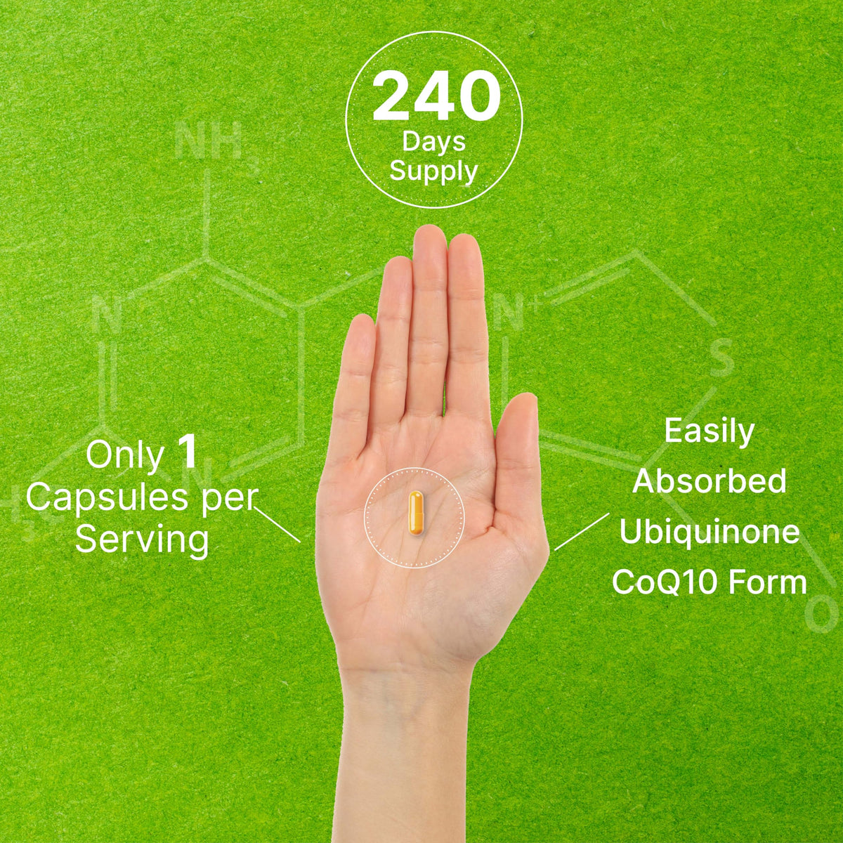 CoQ10 100mg, 240 Capsules – with Omega 3 Fatty Acid 100mg – Bioavailable Coenzyme