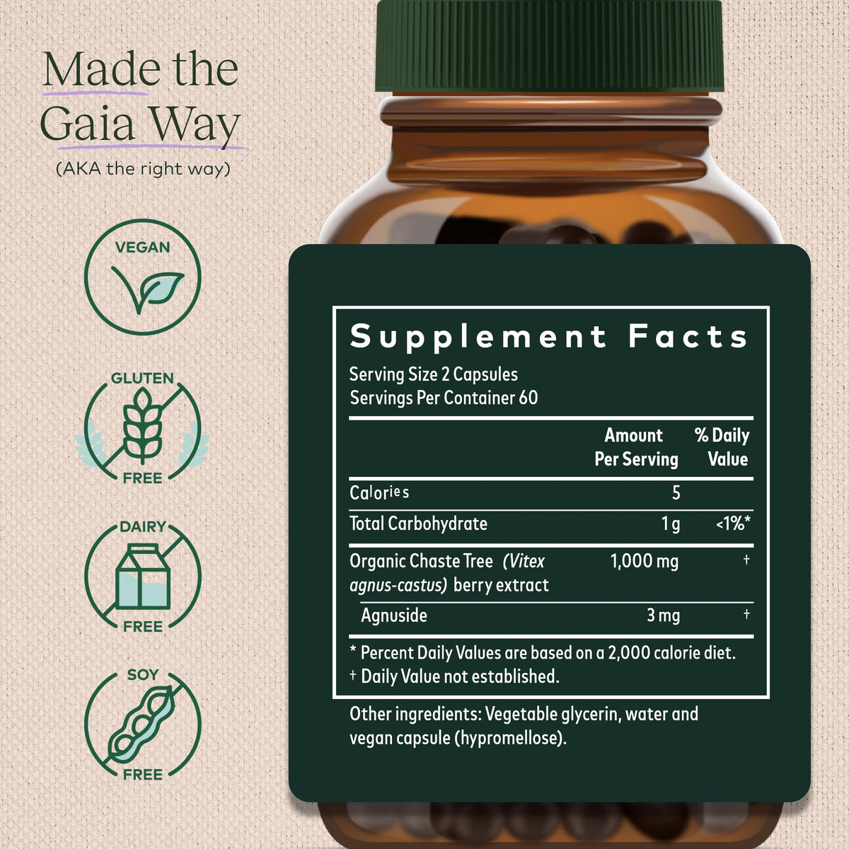 Gaia Herbs, Vitex Berry Vegan Liquid Phyto Capsules - PMS Support Supplement, Chaste Tree berry