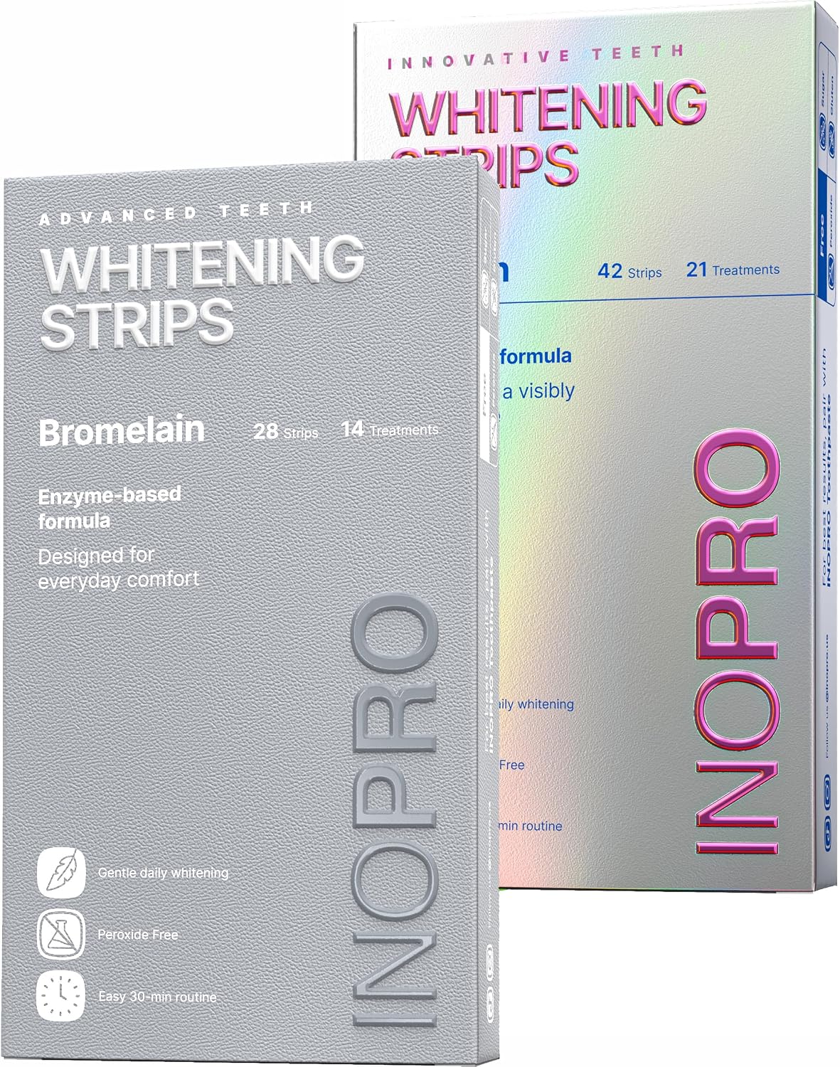 2-in-1 Teeth Whitening Strips Kit 35 Treatments - Advanced Teeth Whitening Kit (14 Treatments) + Innovative Teeth Whitening Kit (21 Treatments)