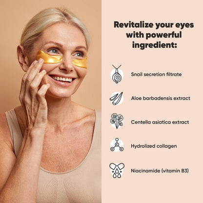 LE GUSHE Under Eye Mask & Under Eye Patches (20 Pairs) - Gold Eye Mask with Collagen