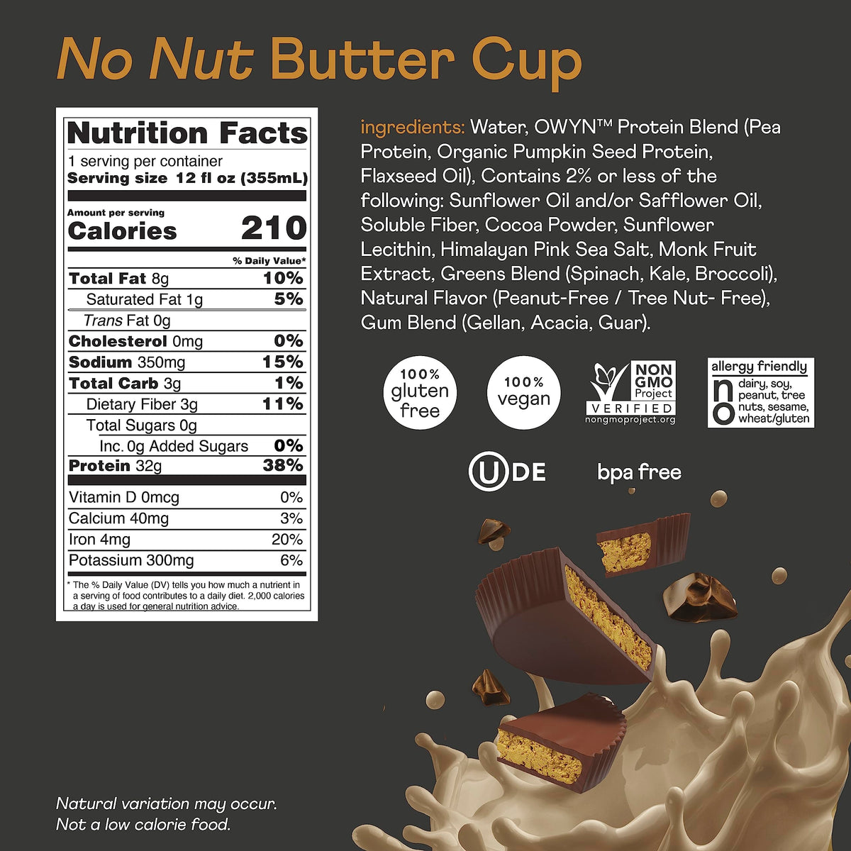 OWYN Only What You Need Pro Elite Vegan High Protein Keto Shake, 32g Protein, 9 Amino
