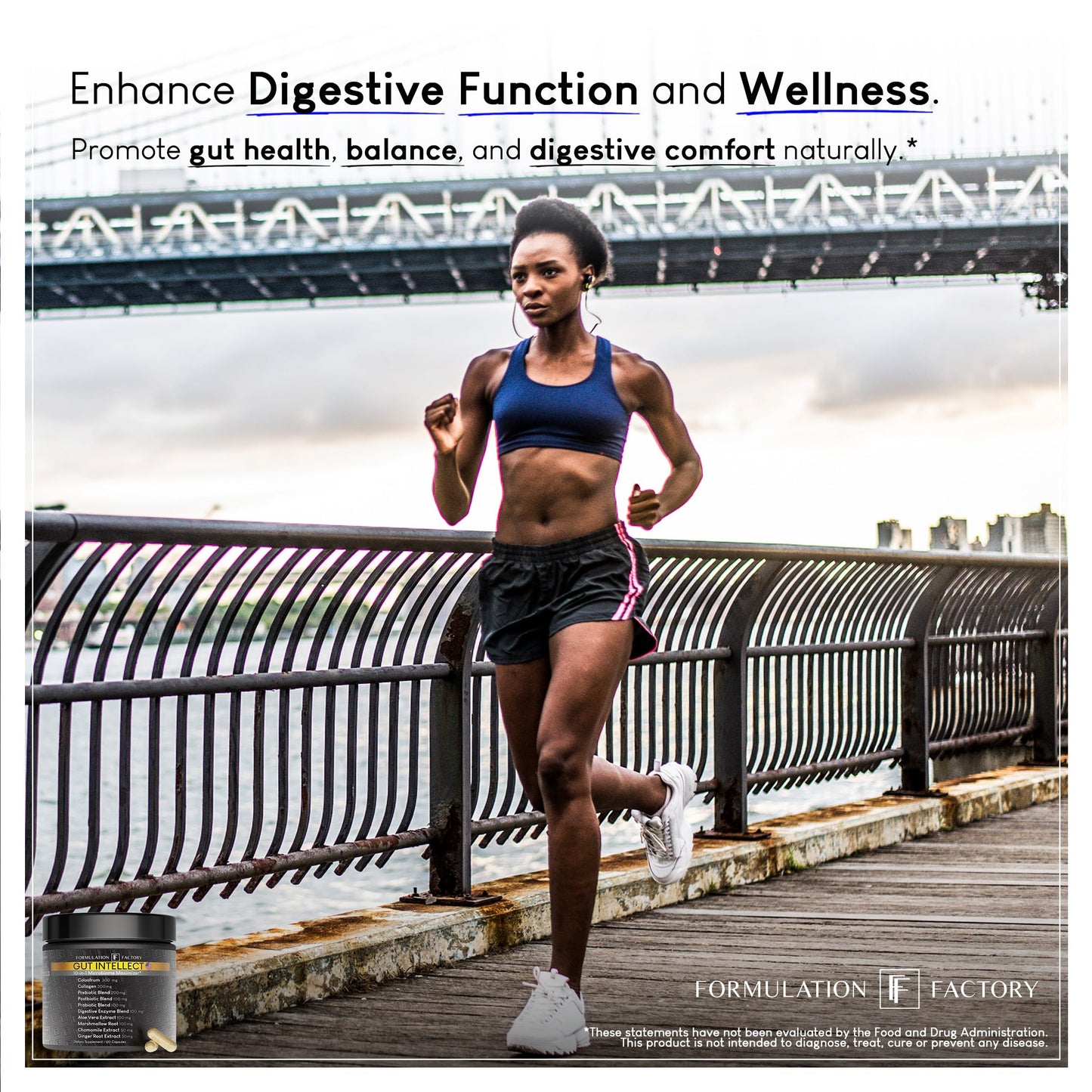 Formulation Factory Probiotics for Women & Men - Gut Intellect 10-in-1 Digestive Enzymes with Prebiotics and Postbiotics - Total Gut Health Supplement - 120 Capsules, 2 Month Supply