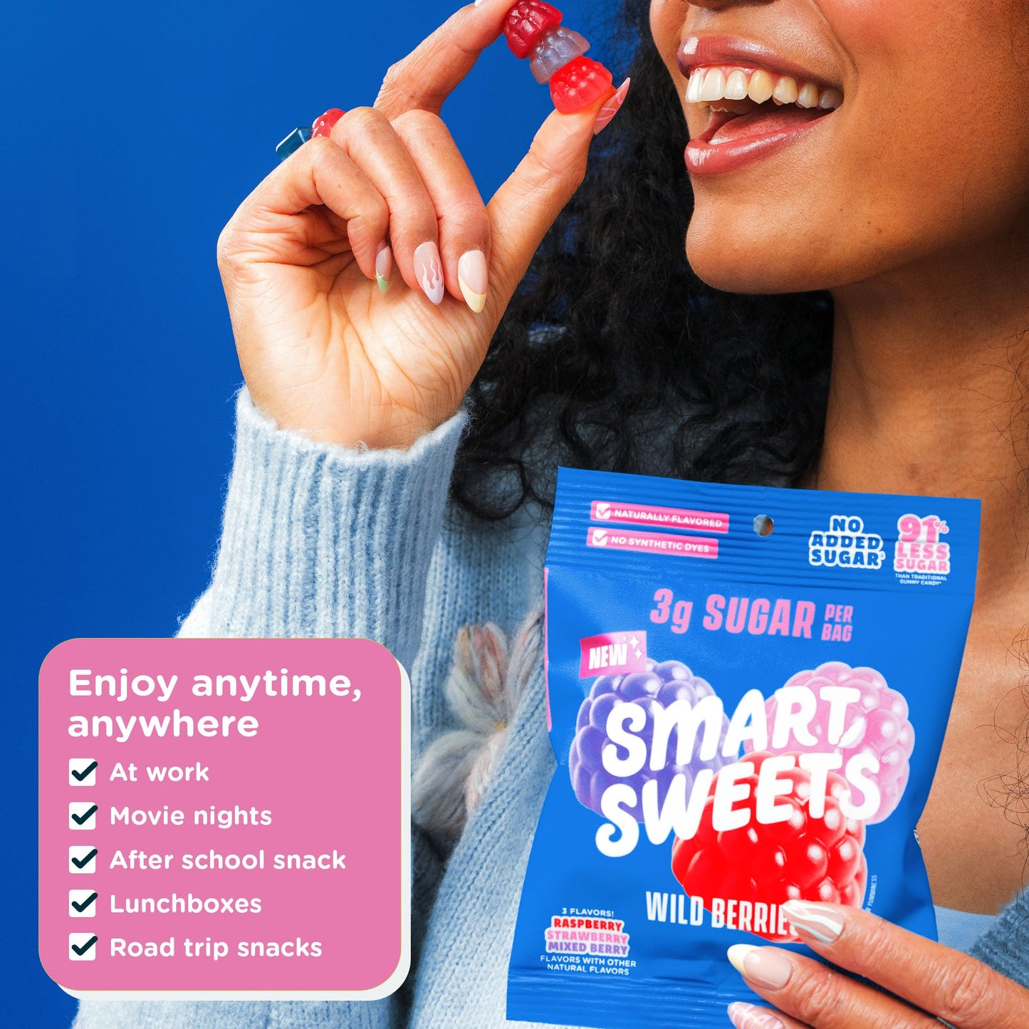 SmartSweets Sweet Fish, Low Sugar Gummy Candy (3g), Low Calorie (130), Gluten-Free -1.8oz (Pack of 12) Packaging may vary