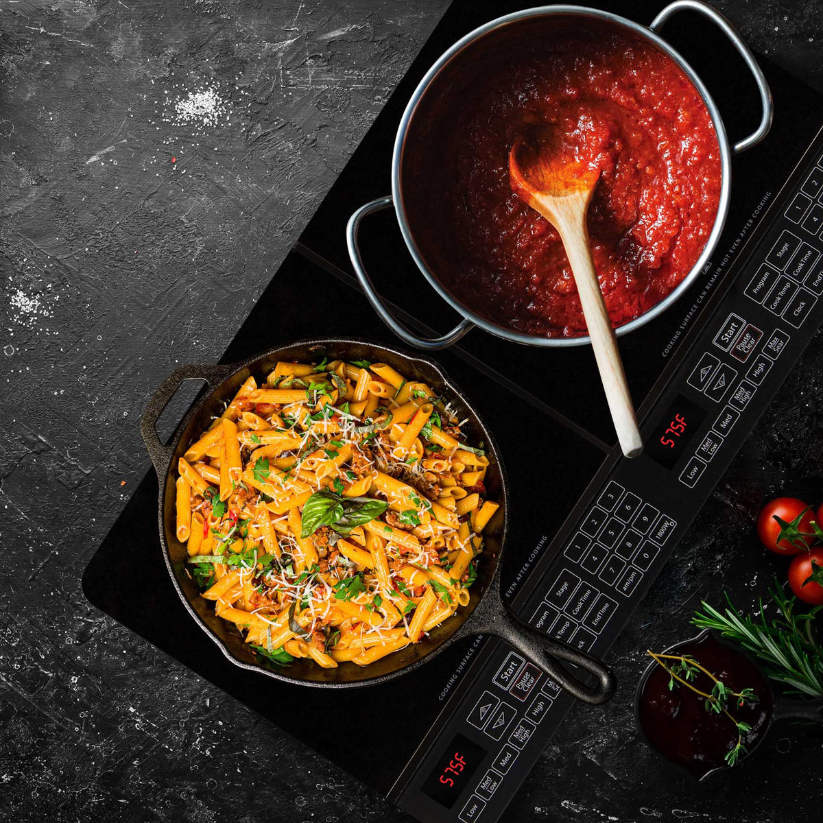 Nuwave Double Induction Cooktop, Powerful 1800W, 2 Large 8” Heating Coils, Independent
