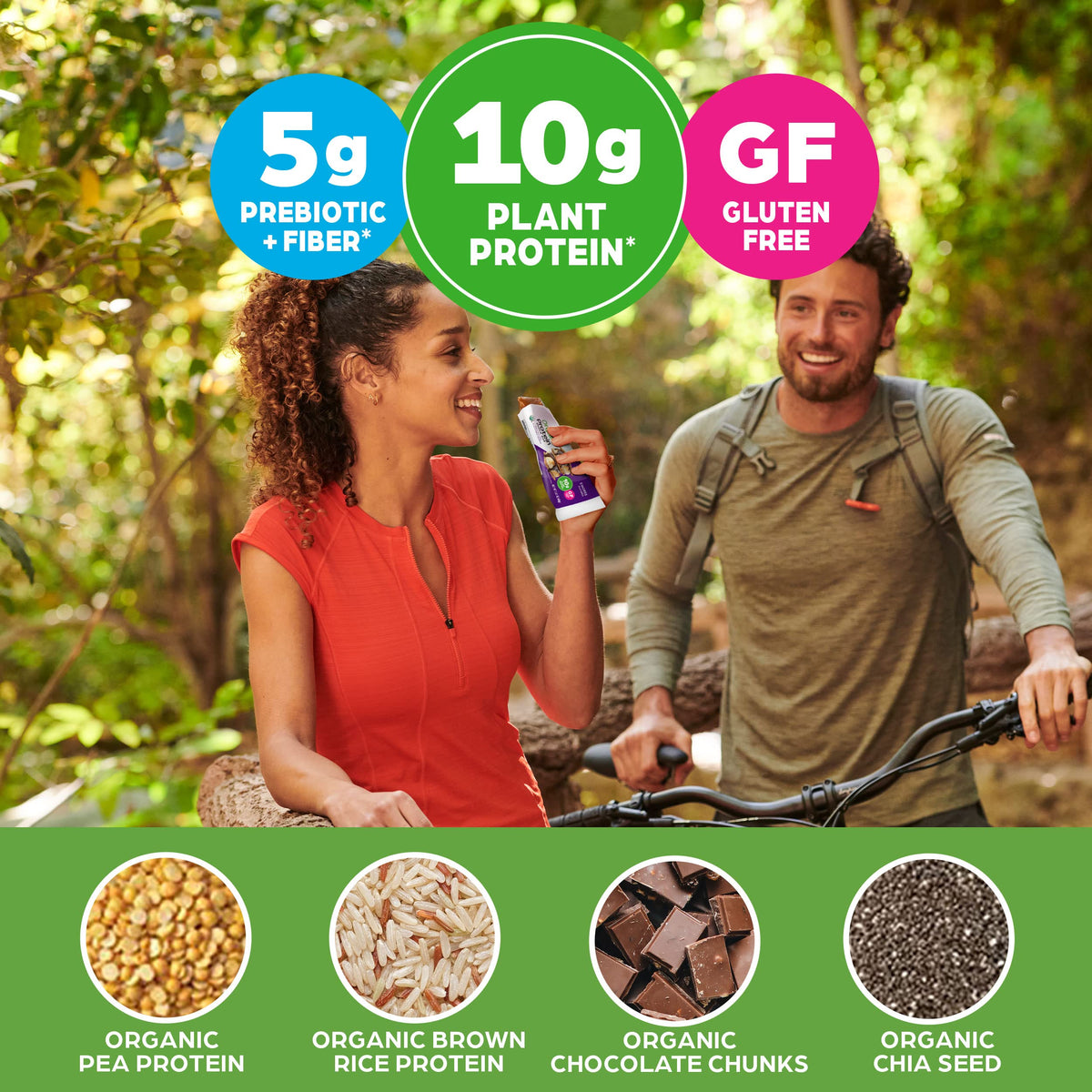 Orgain Organic Vegan Protein Bars, Smores - 10g Plant Based Protein, Gluten Free Snack