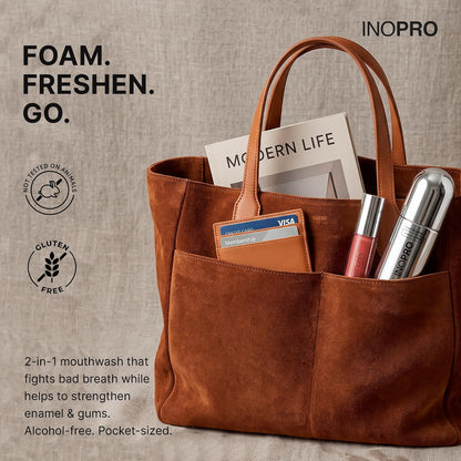 InoPro Teeth Whitening Strips 14 Treatments Kit + Cinnamon Bun Nano-Hydroxyapatite Whitening Toothpaste with Probiotic + Yuzu Citrus Foam Mouthwash with Nano-Hydroxyapatite, Xylitol, Hyaluronic Acid