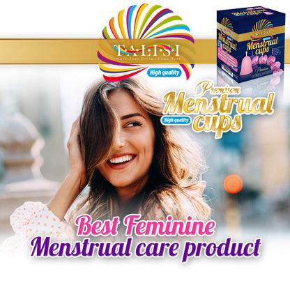 Talisi Menstrual Cups Set of 2 with Collapsible Silicone Sterilizer - Soft & Flexible Sensitive Feminine