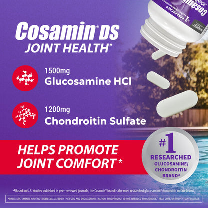 Nutramax Cosamin DS Joint Supplement, Glucosamine Chondroitin, 210 Capsules | Clinically Proven in Published Studies, Trademarked Glucosamine and Chondroitin for Joint Support, Third Party Tested