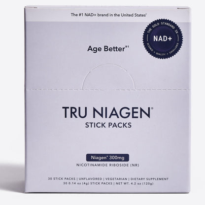 TRU NIAGEN NAD+ Booster | Nicotinamide Riboside Mixing Powder for Cellular Energy - 30ct/300mg Stick Packs: On-The-Go Supplement
