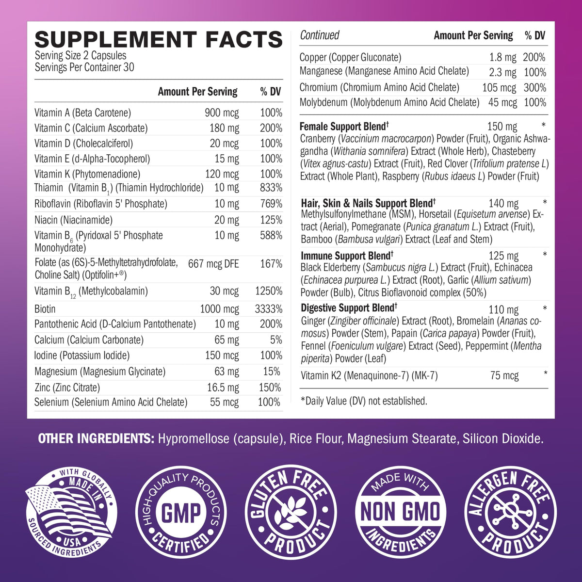 Daily Multivitamin for Women 50 & Over, 60 Capsules