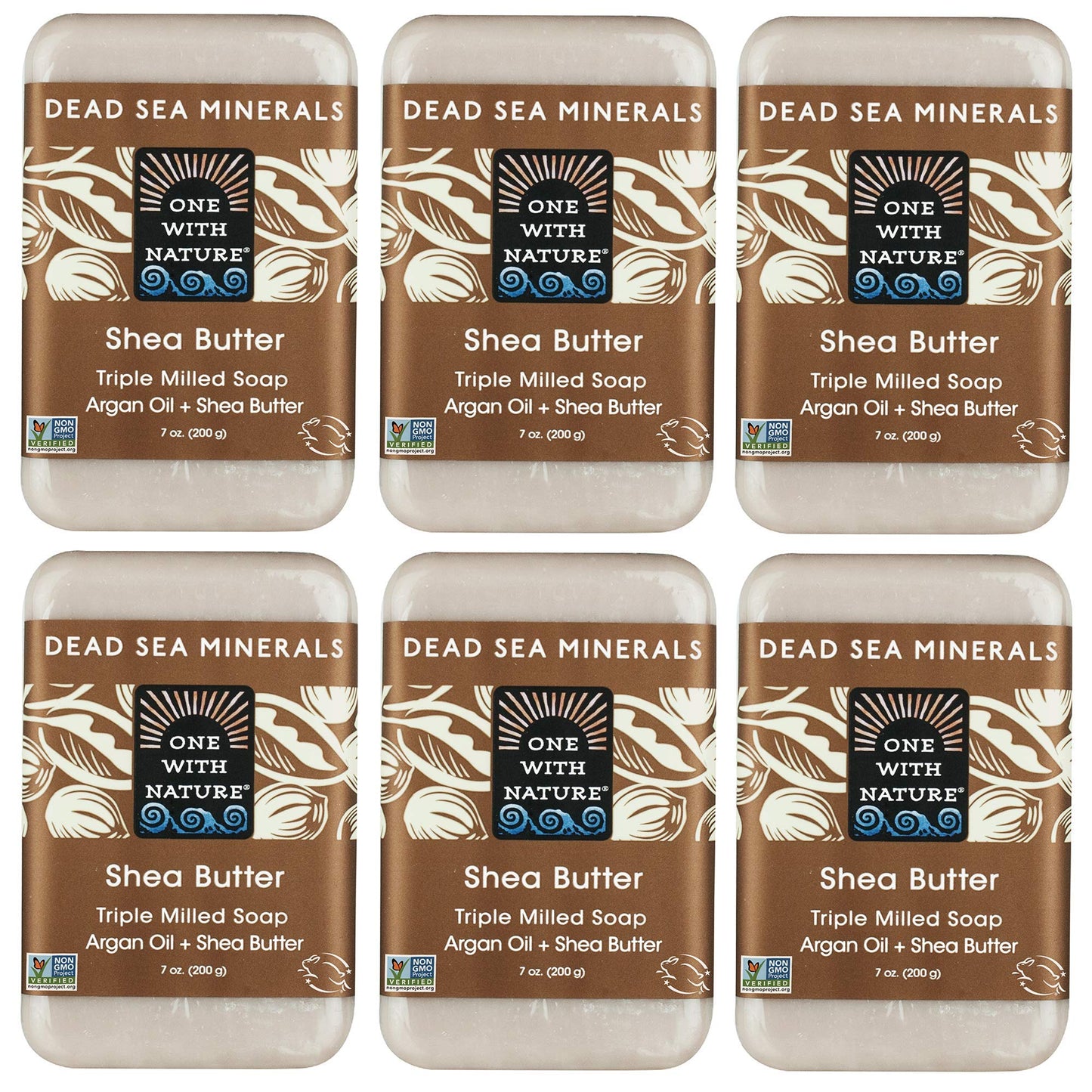 One With Nature Dead Sea Mineral Soap, Lemon Sage, 7-Ounces (Pack of 6)