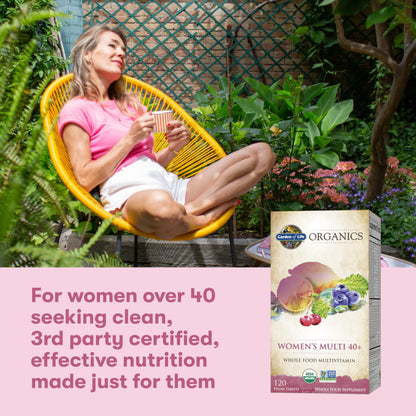 Garden of Life Organics Women 40+ Multivitamin, Vegan, 120 Tablets