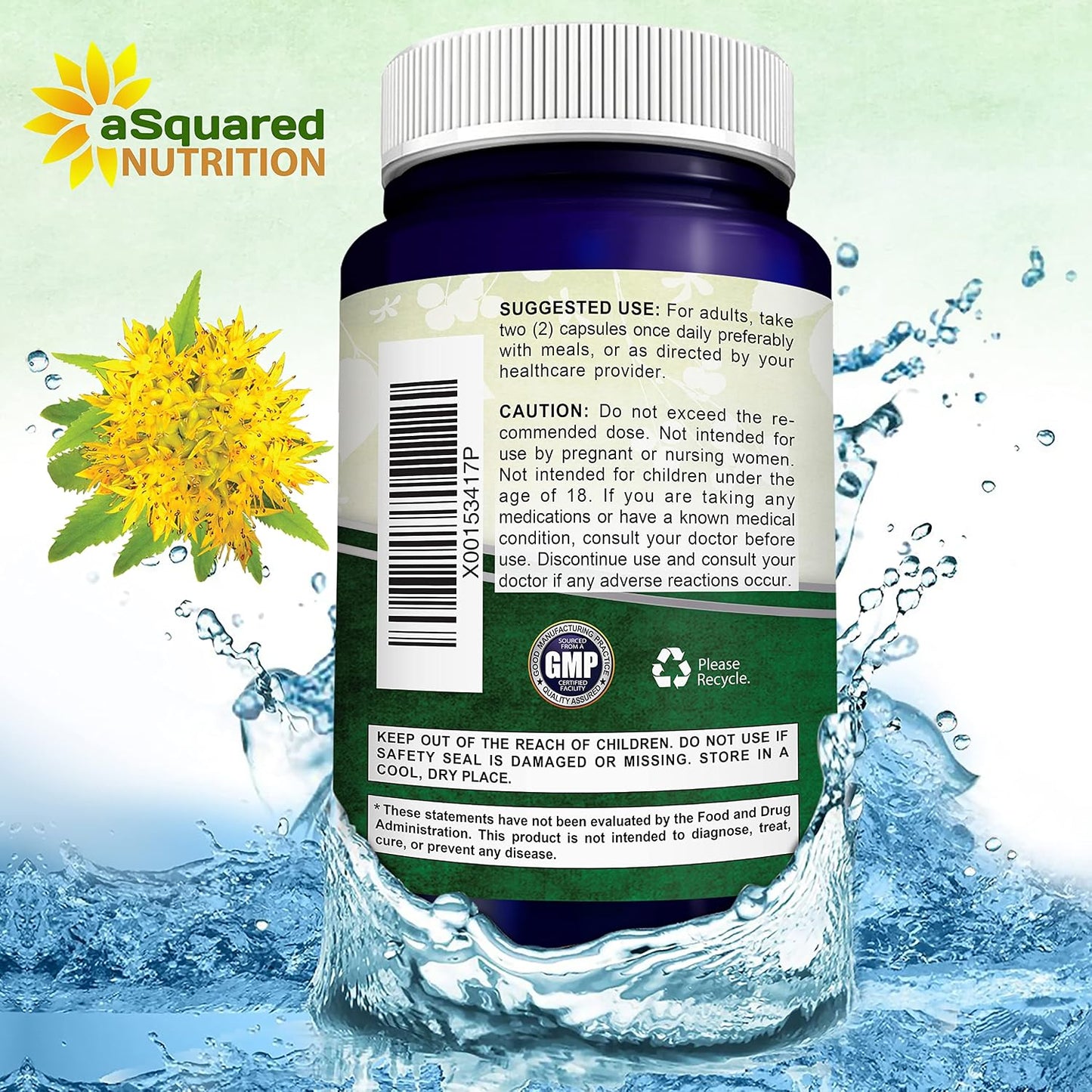 aSquared Nutrition Rhodiola Rosea Supplement 1000mg - 180 Vegan Capsules - Max Strength Rhodiola Root Extract Pills Improve Pure Energy, Brain Function & Stress Relief -Golden Root Herb Powder Tablets