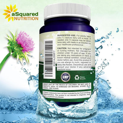 Milk Thistle Supplement - 200 Capsules - Silymarin Extract for Liver Detox | 4X Concentrated Extract - 4:1 Milk Thistle Seed Powder Herb Pills - Support Liver Cleanse - 250mg Per Capsule