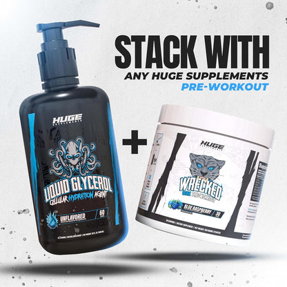 Huge Supplements Liquid Glycerol Supplement, Enhances Muscle Pumps, Increases Muscle Fullness, Boosts Endurance, Cellular Hydration Agent, Clean & Convenient Pump Top, Unflavored (60 Servings)