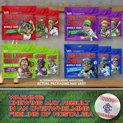 Big League Chew Variety Pack - Chewing Bubble Gum, Pack of 7 Flavors