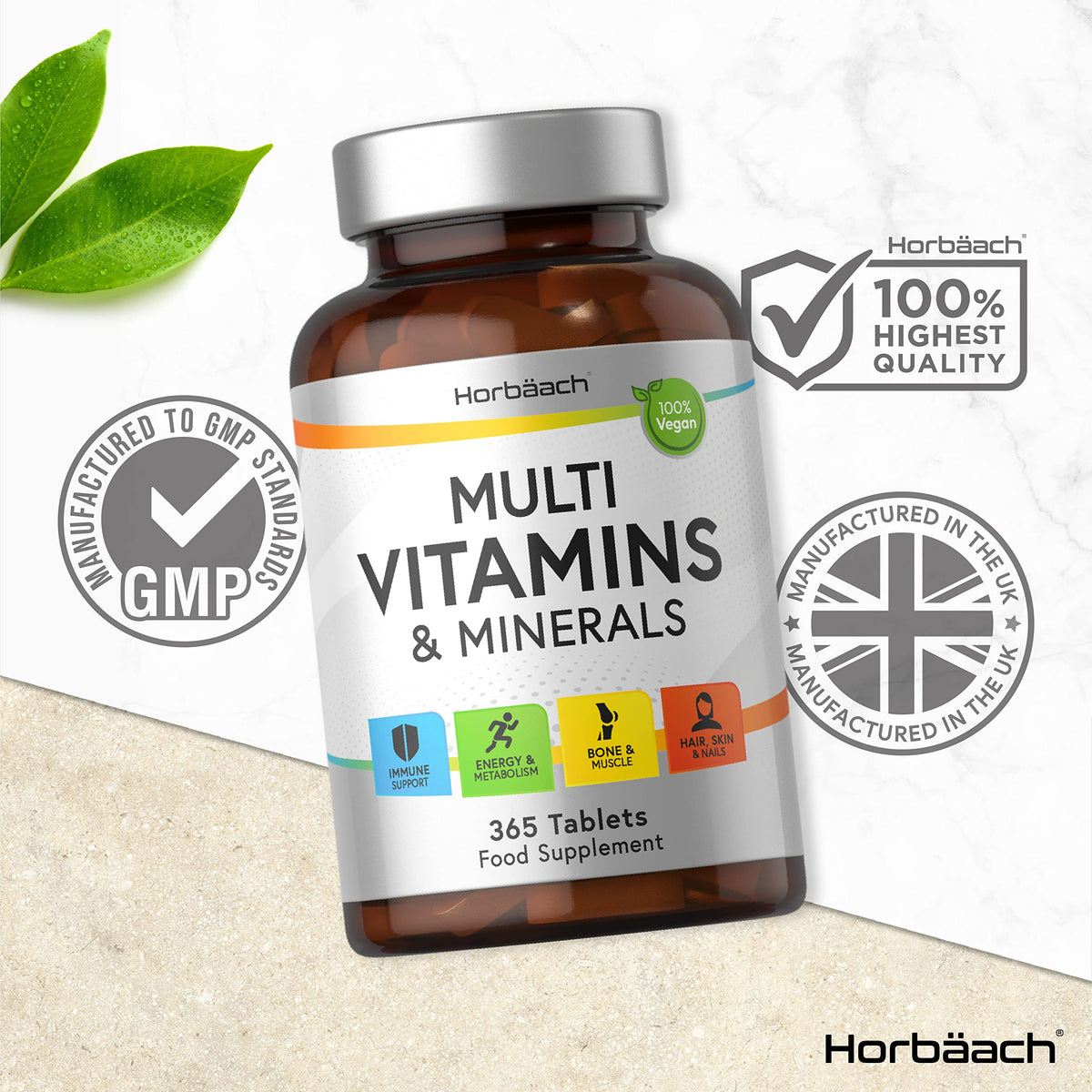 Multivitamin Tablets for Men and Women | 365 Count | with 24 Essential Nutrients