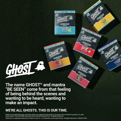 GHOST Hydration Sticks, Electrolyte Powder Packets, Sonic Cherry Limeade - 24 Sugar Free Instant Electrolyte Drink Mix - Caffeine-Free Daily Hydration & Immune Support with Clean Formula