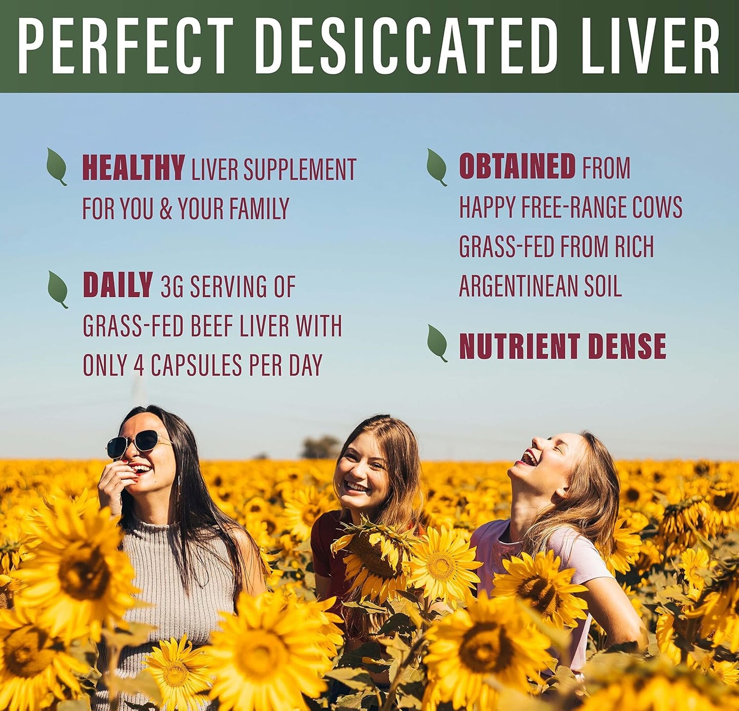 Perfect Supplements – Perfect Desiccated Liver – 120 Capsules - Undefatted Beef Liver – Natural Source of Protein, Iron, Vitamins A & B